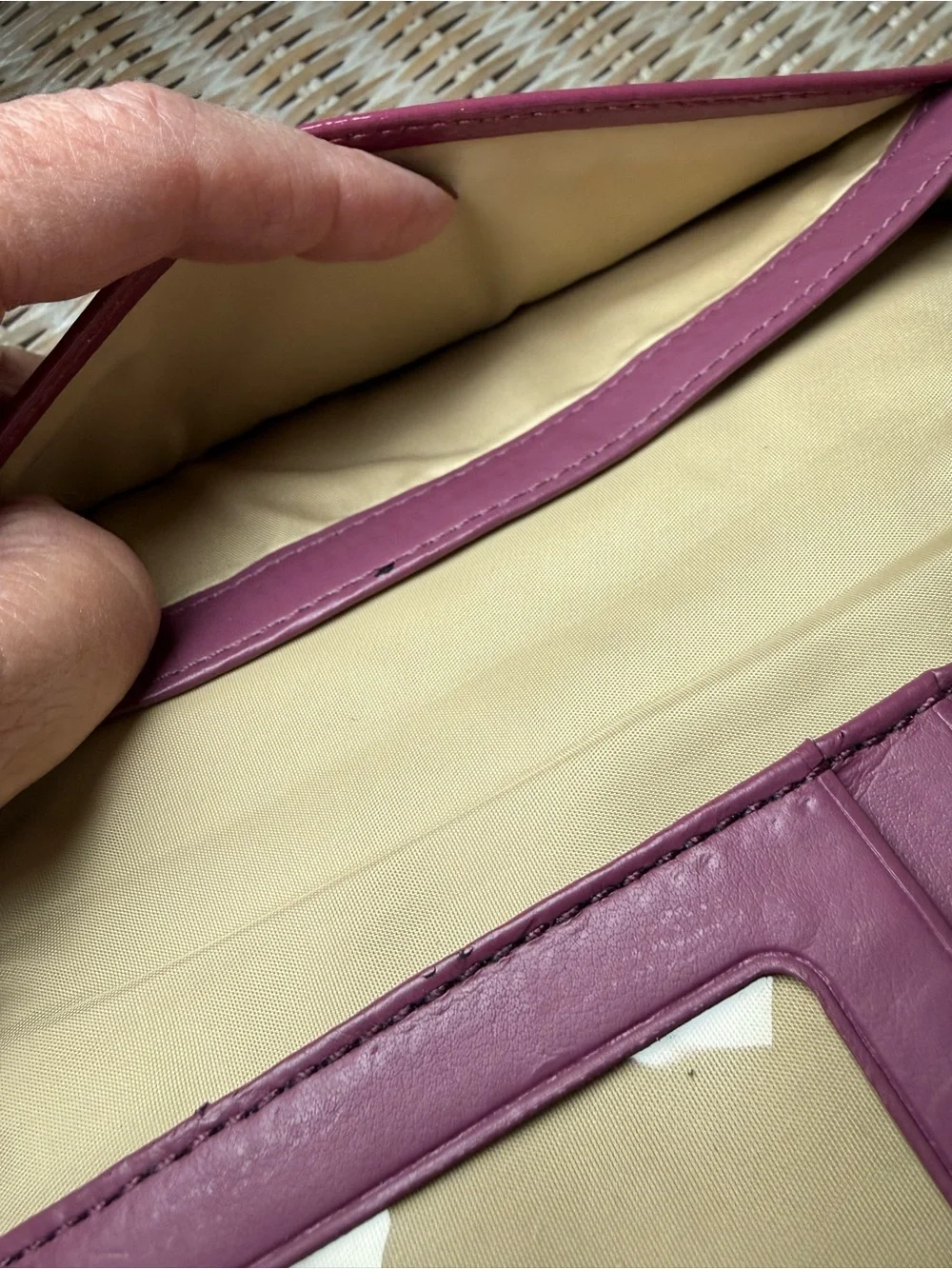 Coach Mauve Pink Patent Leather Signature Bifold Envelope Wallet